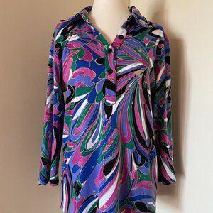 EVAN PICONE 100% Cotton Abstract Shirt, Size Large